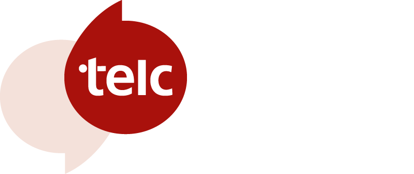 Logo stellt die Rubrik "telc im Dialog" dar und die Verlinkung führt zur Rubrik.
